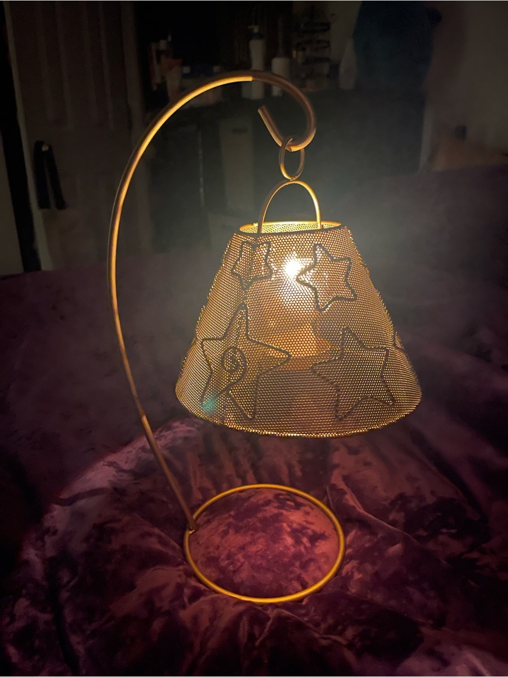 VTG Whimsigoth Gold Tone Celestial Candle Lantern